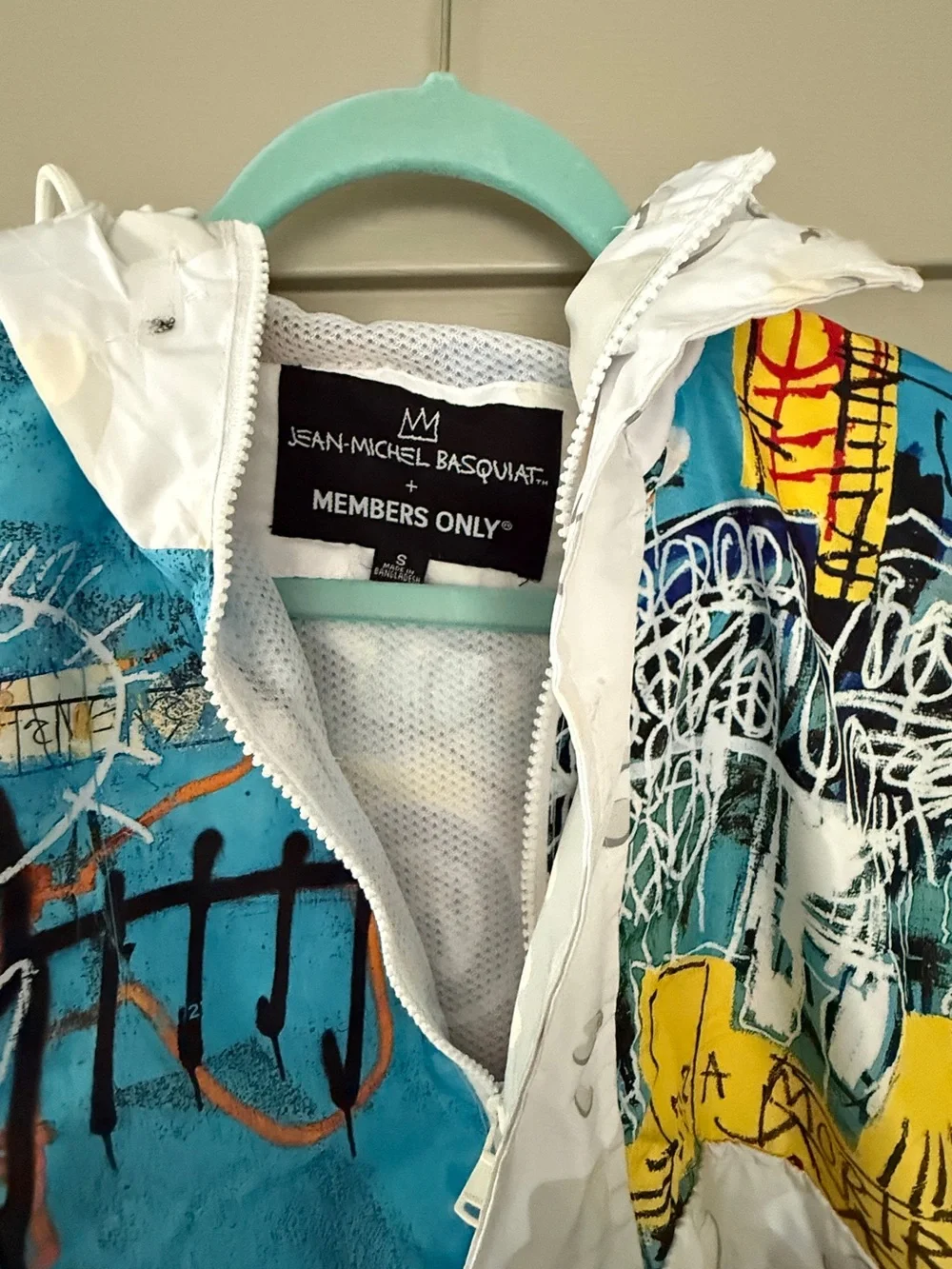 Members Only Jean-Michel Basquiat Multicolor Graphic Hooded Jacket